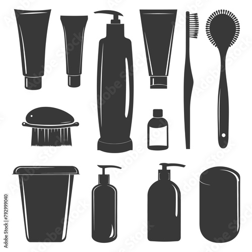 Silhouette toiletries equipment black color only