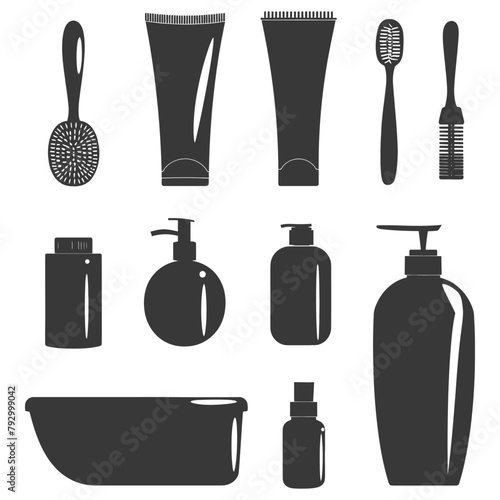 Silhouette toiletries equipment black color only