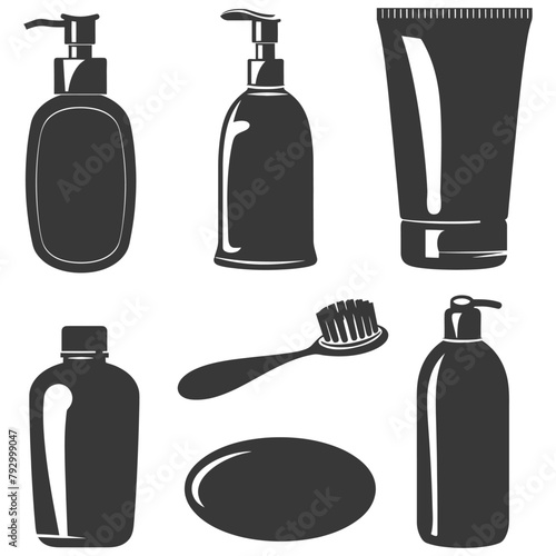 Silhouette toiletries equipment black color only
