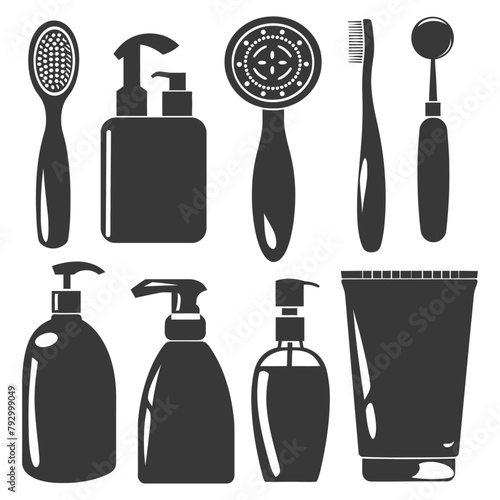 Silhouette toiletries equipment black color only