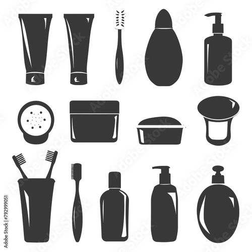 Silhouette toiletries equipment black color only
