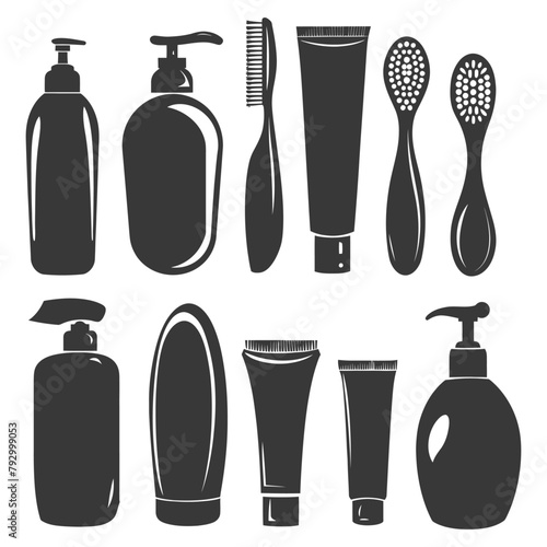 Silhouette toiletries equipment black color only