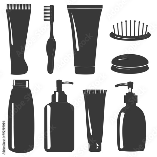 Silhouette toiletries equipment black color only