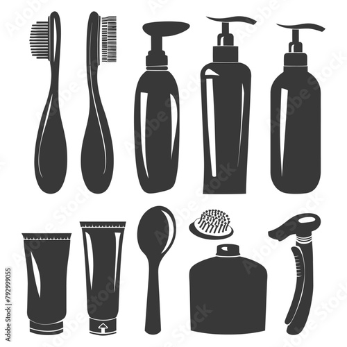Silhouette toiletries equipment black color only