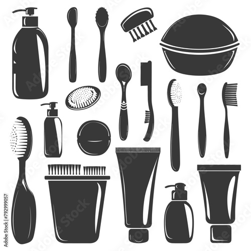 Silhouette toiletries equipment black color only