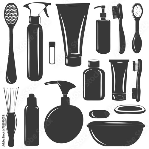 Silhouette toiletries equipment black color only