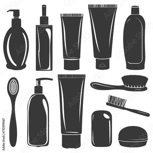 Silhouette toiletries equipment black color only