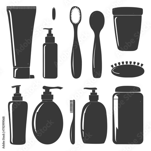 Silhouette toiletries equipment black color only