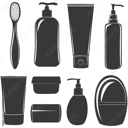 Silhouette toiletries equipment black color only