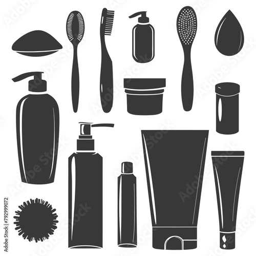 Silhouette toiletries equipment black color only