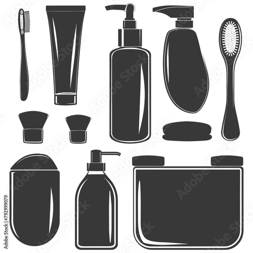 Silhouette toiletries equipment black color only