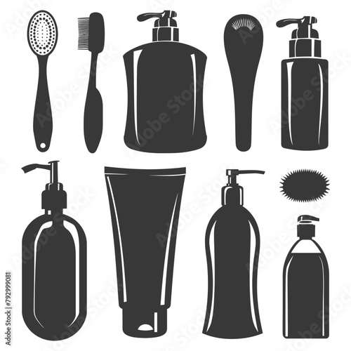 Silhouette toiletries equipment black color only