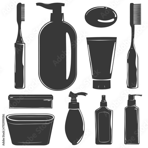 Silhouette toiletries equipment black color only