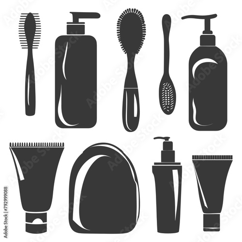 Silhouette toiletries equipment black color only