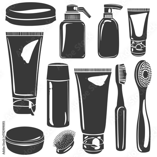 Silhouette toiletries equipment black color only