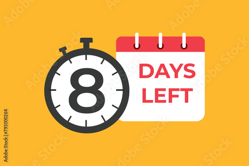 8 days to go countdown template. 9 day Countdown left days banner design. 9 Days left countdown timer
