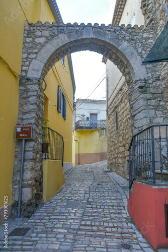 A street in Orsara di Puglia, a medieval village in the province of Foggia in Italy.
