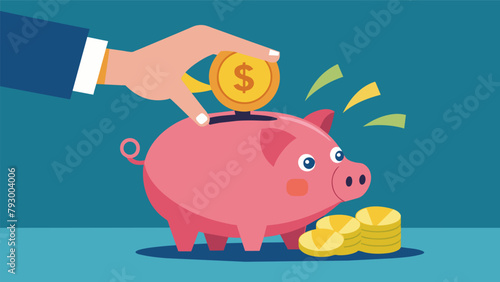 A hand reaches into a piggy bank filled with spare change showcasing the concept of saving every penny during tough financial times.