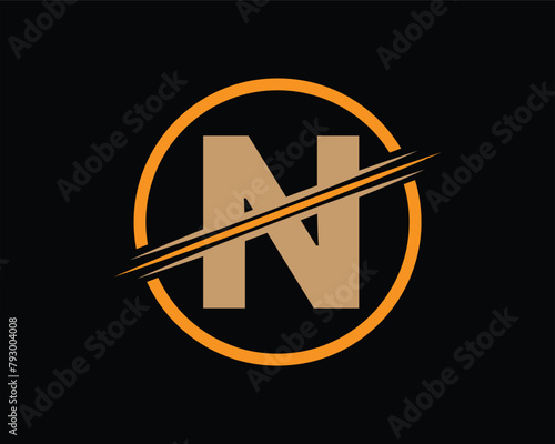 N letter creative logo design icon.