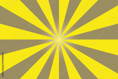 Sunburst vector with yellow rays and brown radial gradient background. Rays and gradient can be edited.