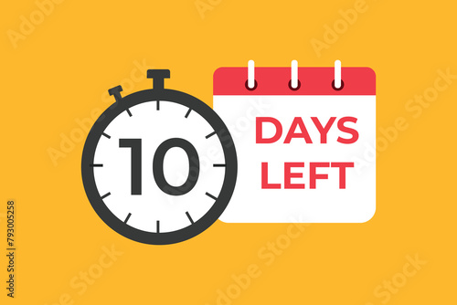 10 days to go countdown template. 10 day Countdown left days banner design. 10 Days left countdown timer