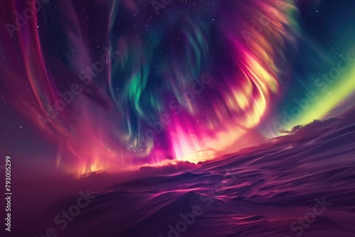 Northern Lights dancing in ribbons of color across the night sky.