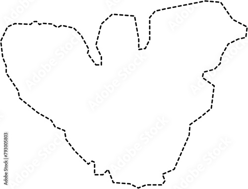 dash line drawing of moorea island map.