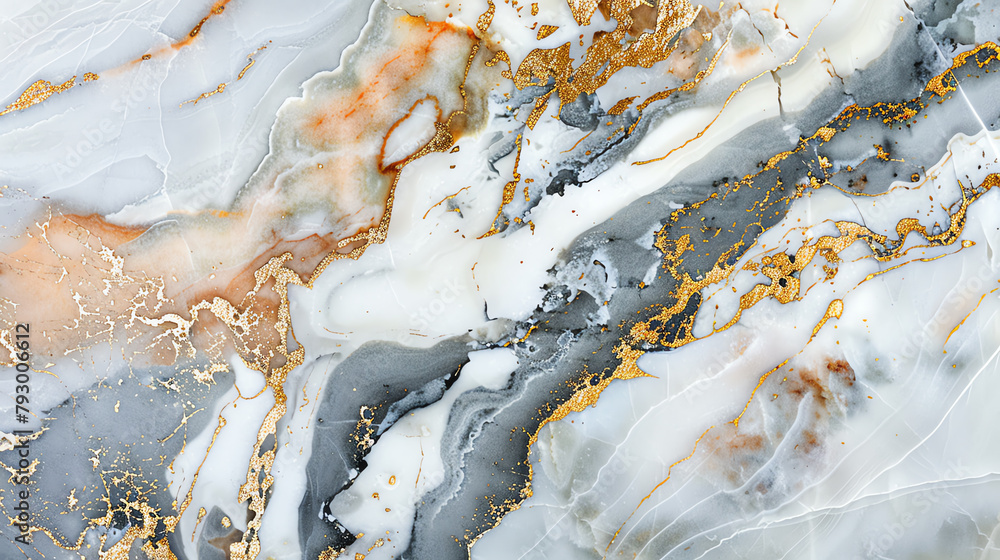 Close-up of a marble surface, highlighting the natural stone's unique patterns and textures, perfect for luxury interior design inspiration.