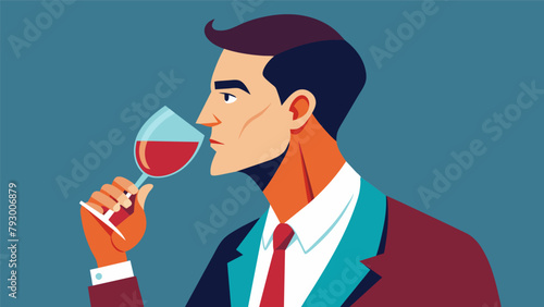 A man sips on a glass of wine savoring the nuances of each vintage through his enhanced sense of taste provided by his implant..