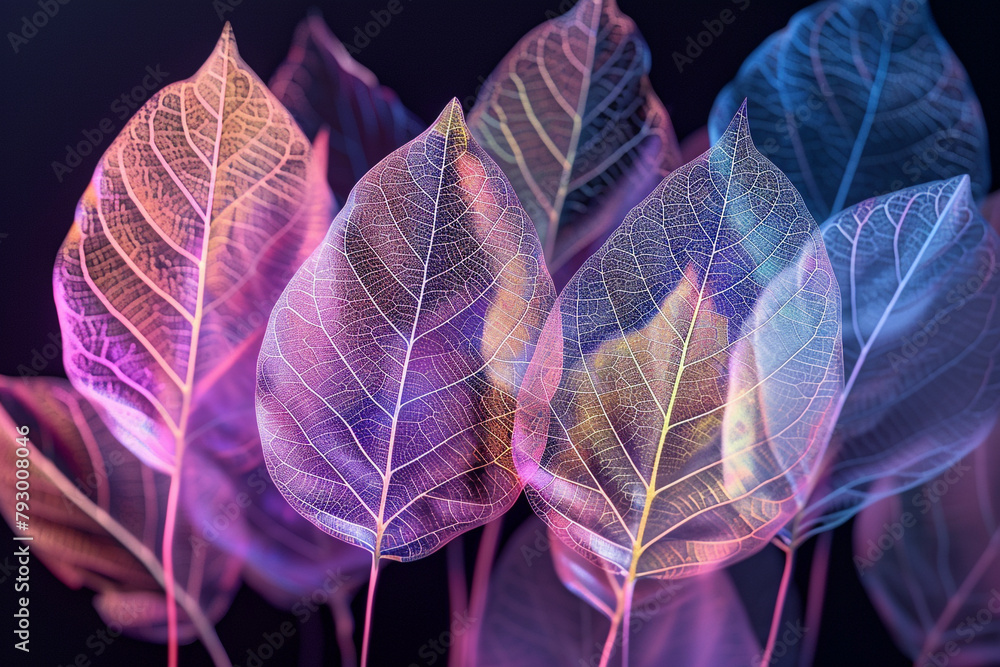 Foto de A detailed image of plant specimens and seedlings under a ...