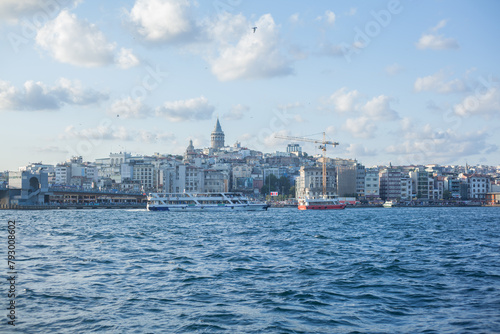 The beautiful view of the Istanbul sea and historical city