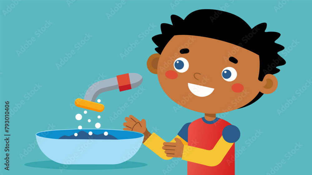 A childs face lights up with wonder as they hold a magnet over a bowl of water amazed at the movement of iron shavings in their first science A childs face lights up with wonder as they hold a magnet over a bowl of water amazed at the movement of iron shavings in their first science