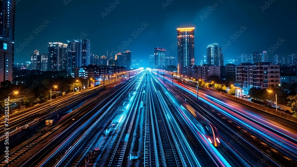 Smart city with integrated intelligent transport systems and IoTenabled infrastructure for efficiency. Concept Smart Cities, Intelligent Transport Systems, IoT Infrastructure, Efficiency
