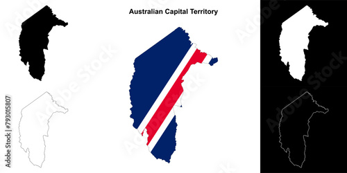Australian Capital Territory blank outline map set