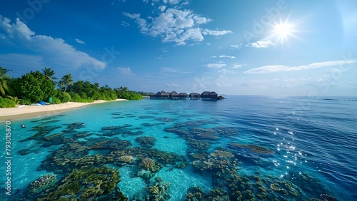 Exploring the Vibrant Coral Reefs, Secluded Coves, and Pristine Beaches of the Maldives. Concept Maldives, Coral Reefs, Secluded Coves, Pristine Beaches, Exploration