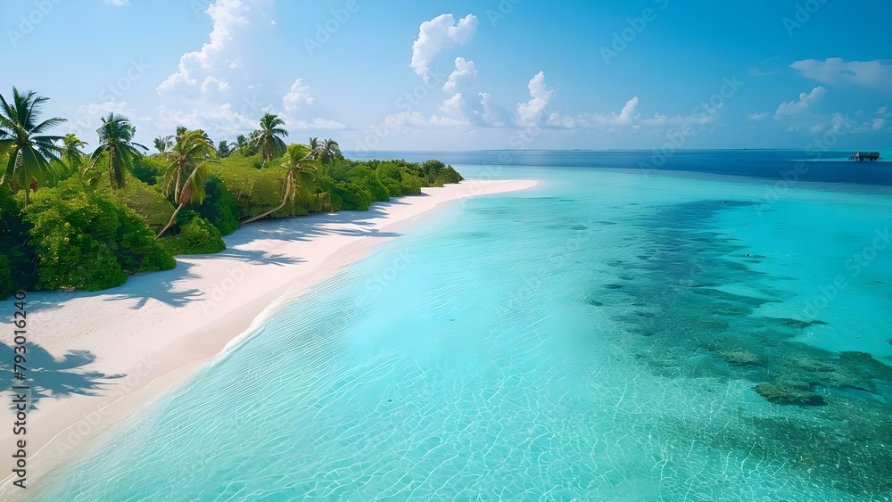 Exploring the Varied Beauty of Maldives: Pristine Beaches, Coral Reefs, and Secluded Coves. Concept Maldives, Pristine Beaches, Coral Reefs, Secluded Coves