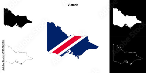 Victoria blank outline map set
