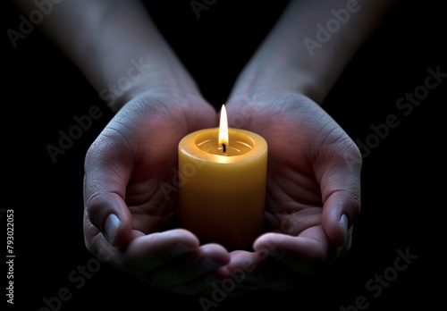 a person holding a candle