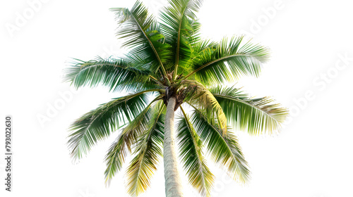 Palm tree with coconuts isolated on white background  Background of white coconut trees  nature tree on white background of Isolated
