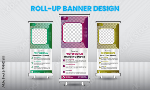 Modern business Rollup Banner, Carport Rollup Banner, Dl Flyer, X Banner Design. Marketing banner.