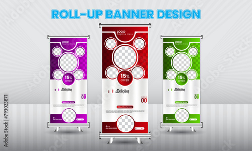 Food Rollup Banner Design, Restaurant Menu Design, Restaurant Rollup Banner, Marketing Rollup Banner.    