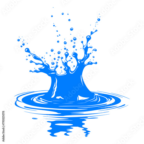 blue paint ink water liquid splash one color