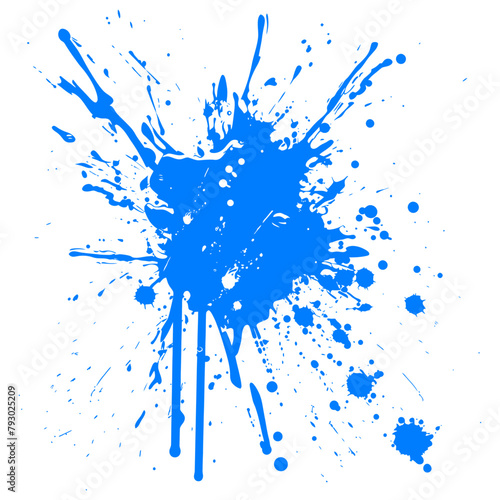 blue paint ink water liquid splatter one color