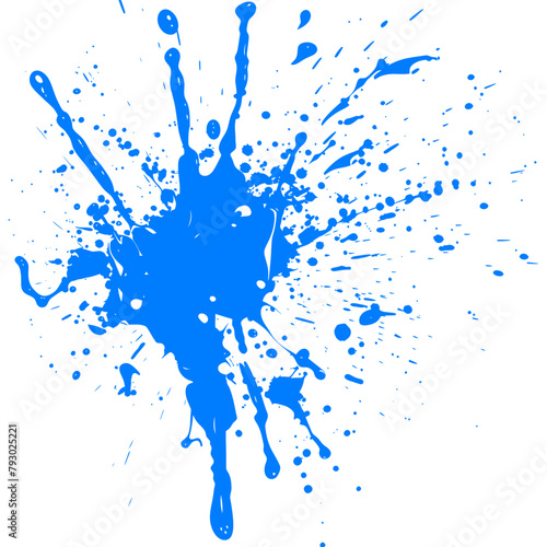 blue paint ink water liquid splatter one color