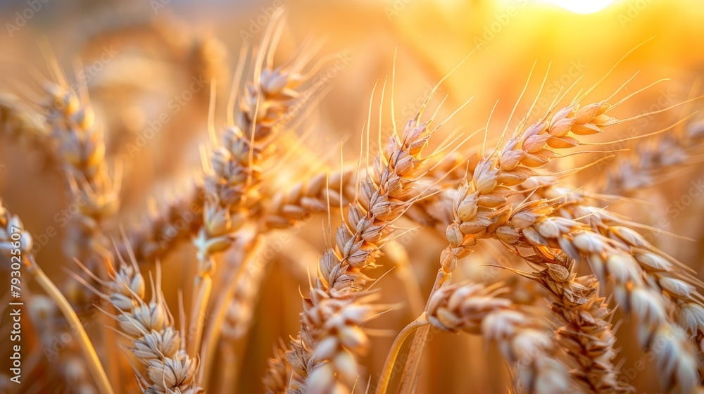 Golden Ears of Wheat in Perfect Focus Generative AI Golden Ears of Wheat in Perfect Focus Generative AI
