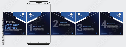 Set of LinkedIn carousel post, social media Instagram carousel post, modern and editable business carousel template design