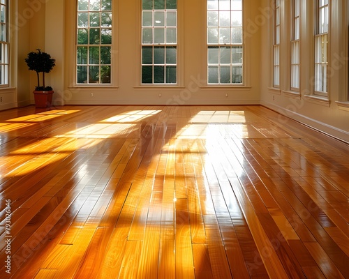 Sunlit Hardwood Floor Interior