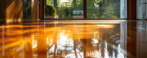 Sunset Reflections on Polished Floor