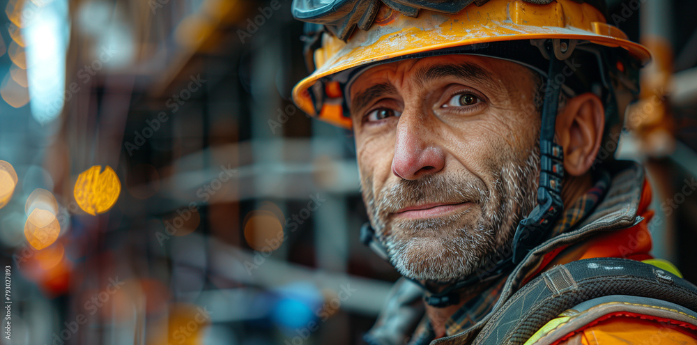 Hardhat Hero: Middle-Aged Laborer Beams with Pride on Job Site,generated by IA Hardhat Hero: Middle-Aged Laborer Beams with Pride on Job Site,generated by IA