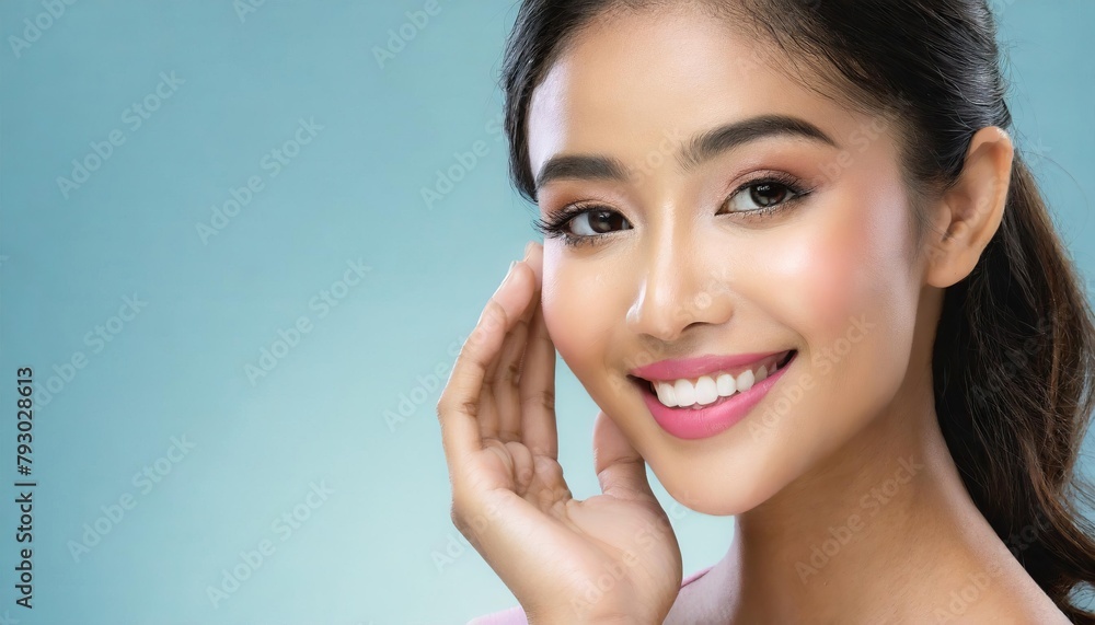 Beauty asian women face close up beauty portrait with skin care concept Beauty asian women face close up beauty portrait with skin care concept